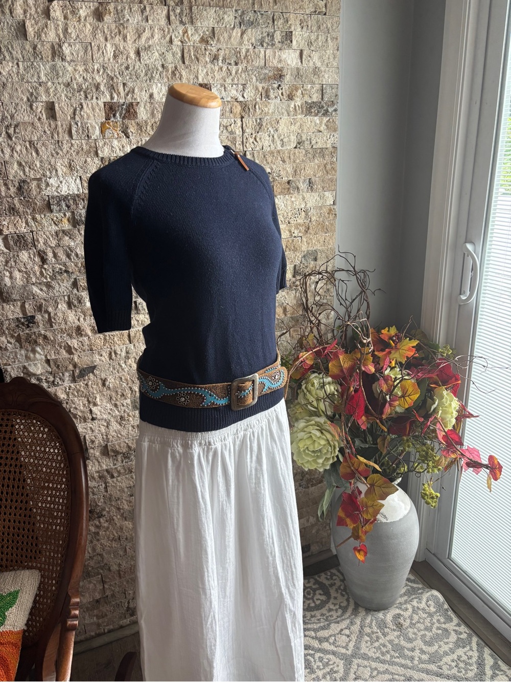 Ralph Lauren Navy Short-Sleeve Crew Knit Top